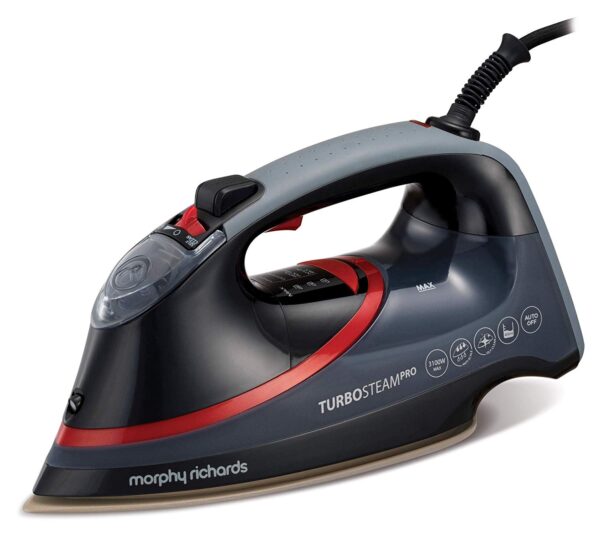 Morphy Richards Turbosteam Pro 3100W Electronic Steam Iron Black &amp – 303175