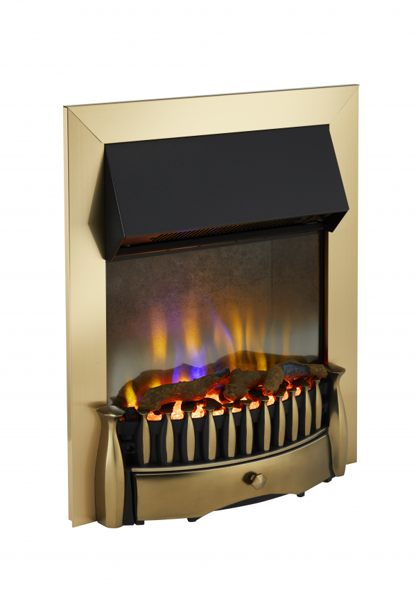 Braemar Brass Optiflame 3D Electric Inset Fire - BRM20BR - Image 3