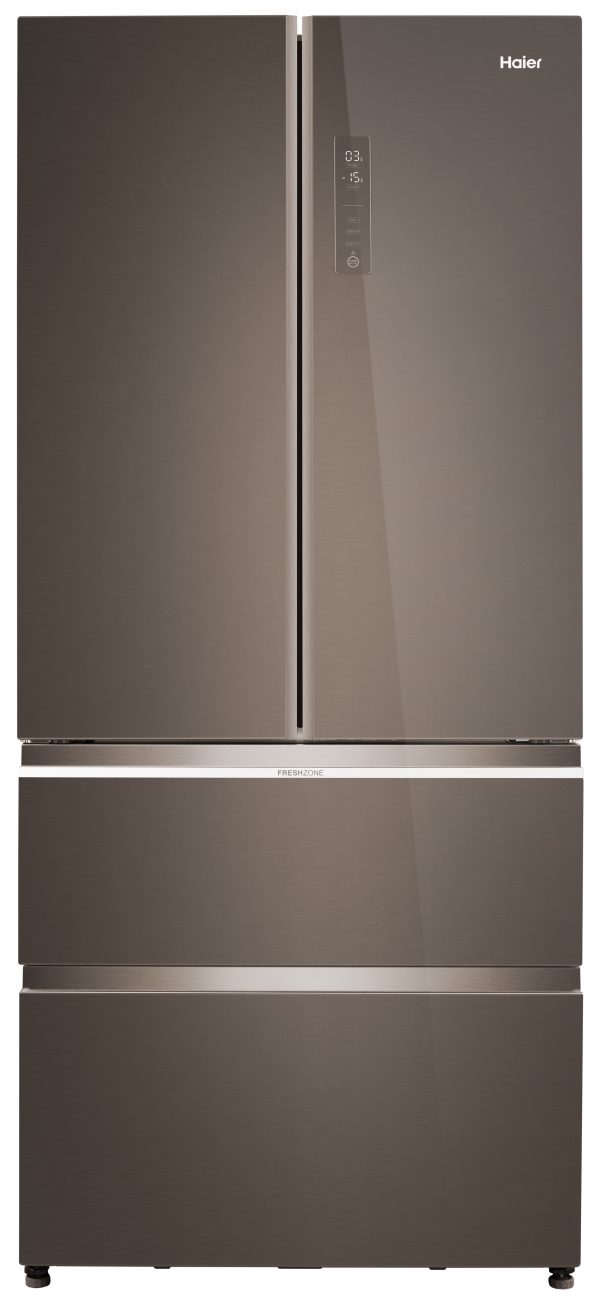Haier French Door 83cm Wide Freestanding Fridge Freezer - Silver Glass - HB18FGSAAA - Image 9