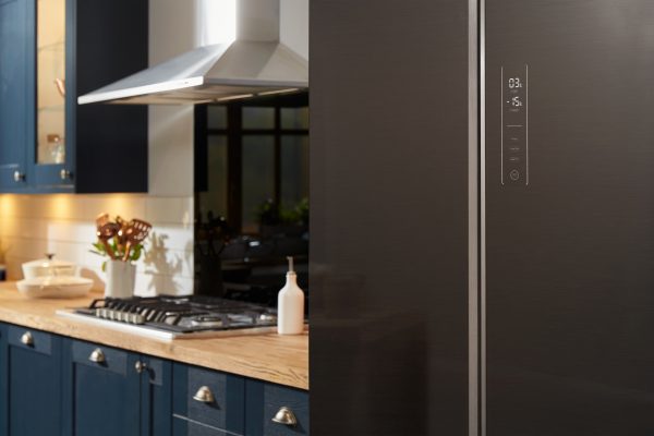 Haier French Door 83cm Wide Freestanding Fridge Freezer - Silver Glass - HB18FGSAAA - Image 7