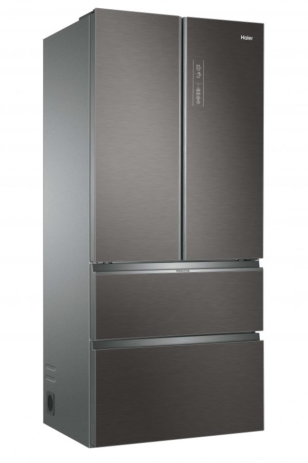 Haier French Door 83cm Wide Freestanding Fridge Freezer - Silver Glass - HB18FGSAAA - Image 3