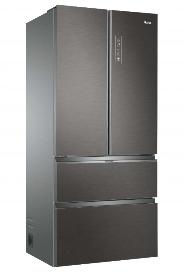 Haier French Door 83cm Wide Freestanding Fridge Freezer – Silver Glass – HB18FGSAAA