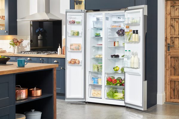 Haier HRF-522IG6 Side By Side 90cm wide Freestanding Fridge Freezer with Plumbed Water dispenser – Silver