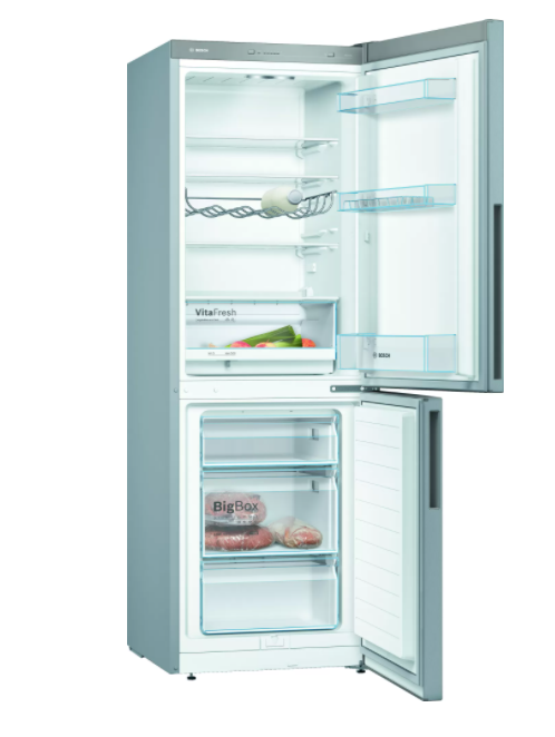 Bosch Serie 4, Free-standing fridge-freezer , 176 x 60 cm, Inox- KGV33VLEAG