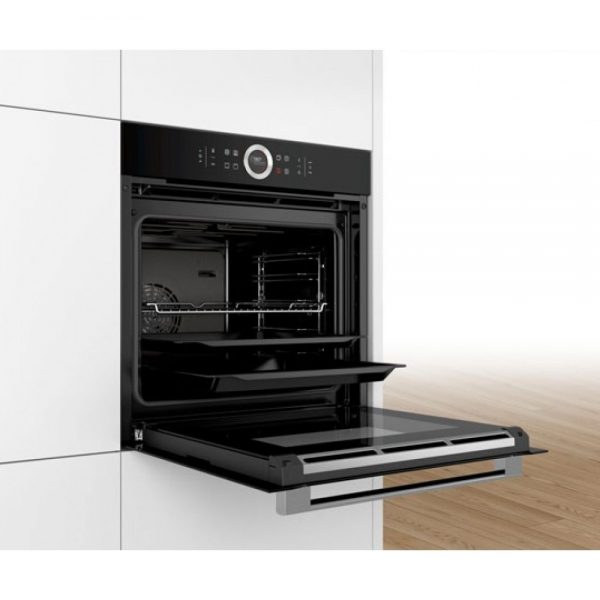 Bosch Serie 8 Single Wall Oven 60cm Black - HBG634BB1B