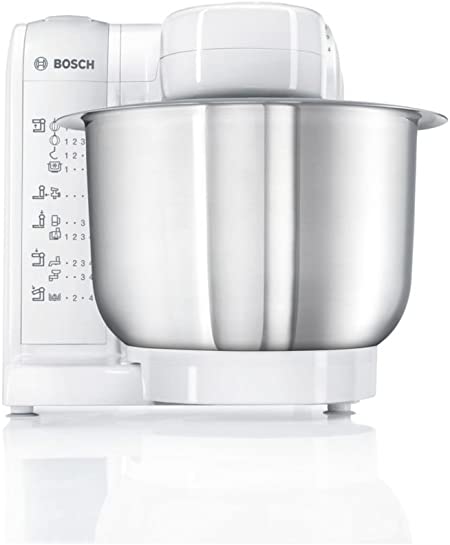 Bosch Kitchen Mixer 2.7 kg, 600 W – White/Stainless Steel – MUM4807GB