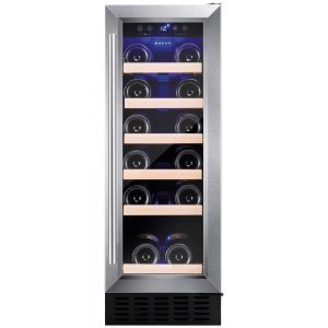 Amica 30 cm wide Freestanding/ under counter slimline wine cooler – AWC300SS