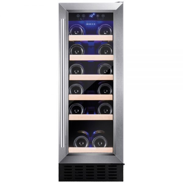 Amica 30 cm wide Freestanding/ under counter slimline wine cooler – AWC300SS