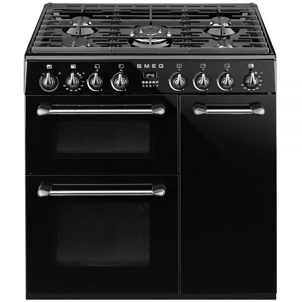 SMEG Dual Fuel Range Cooker 90 cm Black & Stainless Steel – BM93BLB