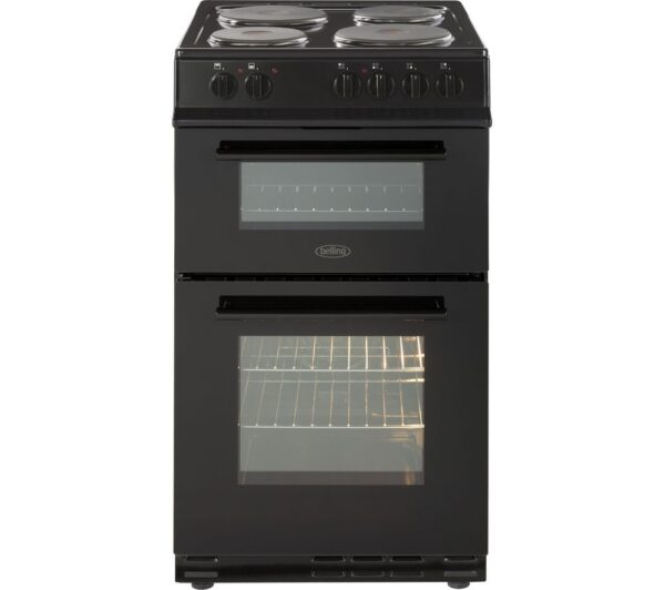 Belling 50Cm Double Oven Cooker Solid Plate Black – FS50EFDOBLK