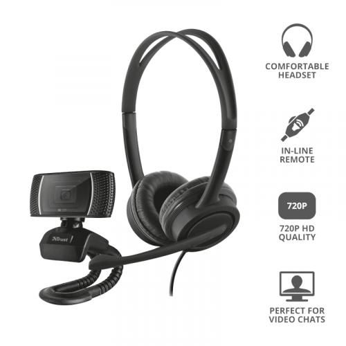 Trust 2-in-1 Headset and Microphone Home Office Bundle – T24036