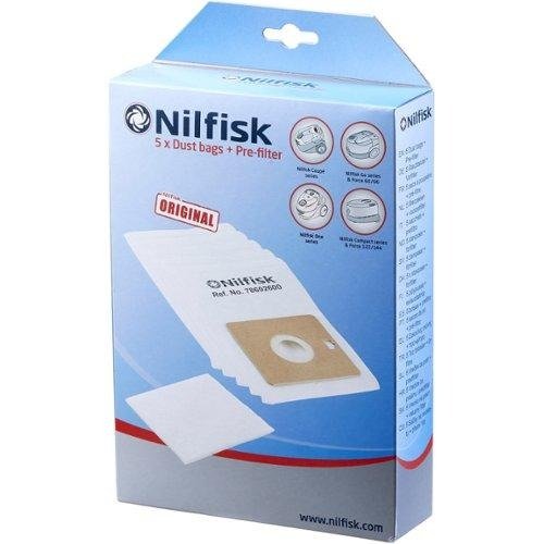 Nilfisk Dust Bags for Compact, Coupe, Neo, Go, One - 5 pack plus pre-filter
