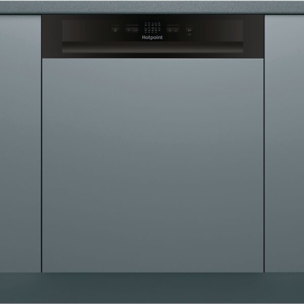 Hotpoint 13 Place Semi-Integrated Dishwasher - Black Control Panel- HBC2B19