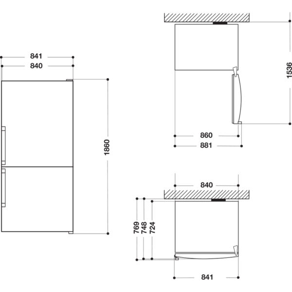 Whirlpool Fridge Freezer 84CM Frost Free St/Steel – W84BE72XUK2