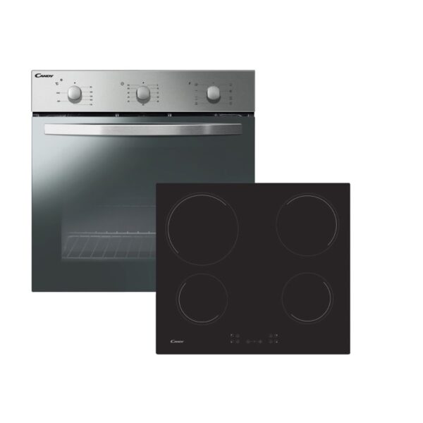 Candy Built In Electric Single Oven and Ceramic Hob Pack - Stainless Steel - COEHP60X/E