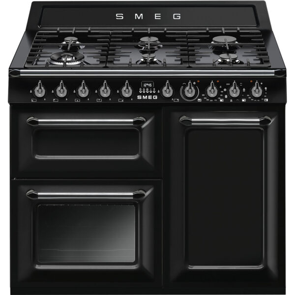 Smeg Victoria Dual Fuel Range Cooker 100cm Wide – Black – TR103BL