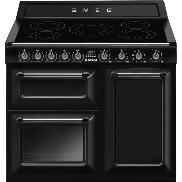 Smeg 100cm Victoria Gloss Three Cavity Traditional Range Cooker with Side Opening Grey - TR103IGR