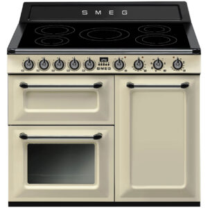 Smeg 100cm Victoria Gloss Three Cavity Traditional Range Cooker with Side Opening Cream - TR103IP