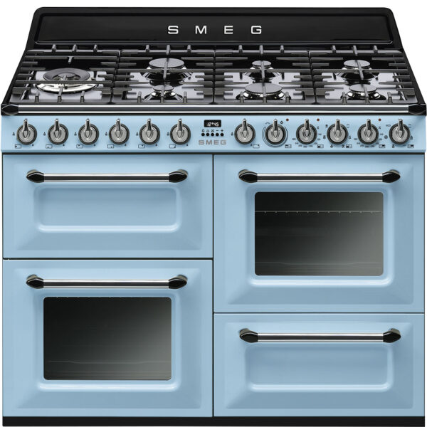 Smeg 110cm Traditional Dual Fuel Range Cooker Pastel Blue - TR4110AZ