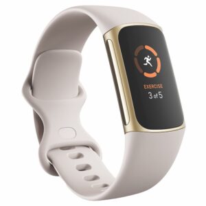 Fitbit Charge 5 Fitness And Health Tracker Lunar White / Soft Gold - 79-FB421GLWT