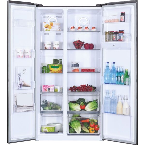 Hoover H-Fridge 500 90cm No Frost Side by Side Black American Fridge Freeze - HHSBSO 6174BWDK