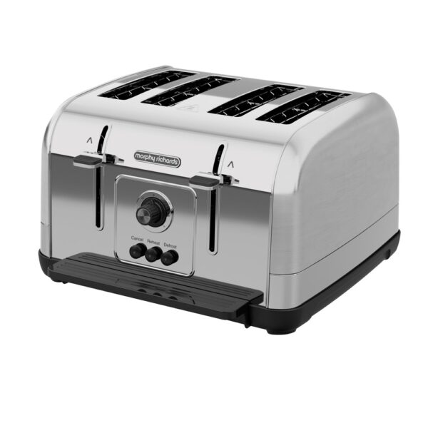 Morphy Richards Venture Brushed Stainless Steel 4 Slice Toaster - 240130