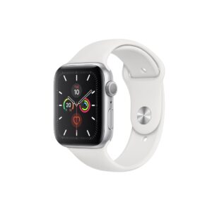 Apple Watch Series 5 GPS 44mm Silver Aluminium Case with White Sport Band - MWVD2B