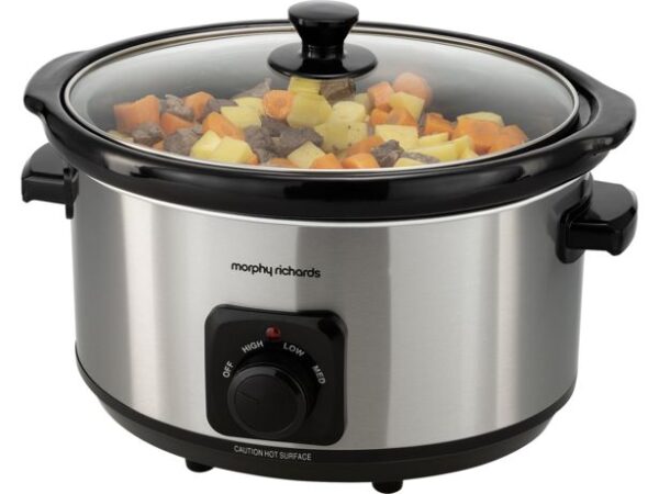 Morphy Richards Brushed Stainless Steel 6.5L Ceramic Slow Cooker – 461013