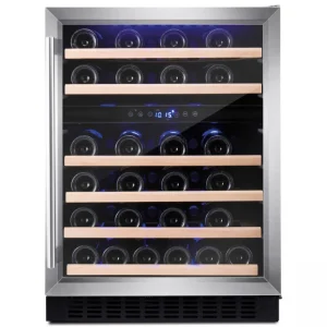 Amica 30 cm wide Freestanding/ under counter slimline wine cooler – AWC300SS