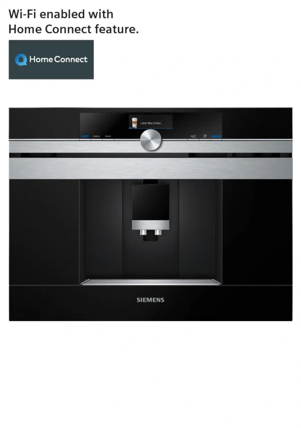 CT636LES6 Siemens iQ700 Built In Fully Automatic Coffee Machine-Stainless Steel