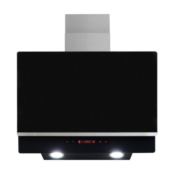 Amica 60cm Angled Chimney Cooker Hood – Black – AEA60BL