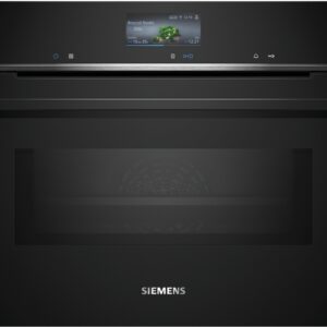 Siemens iQ700 built-in compact oven with microwave function, 60 x 45 cm, Black – CM776G1B1B