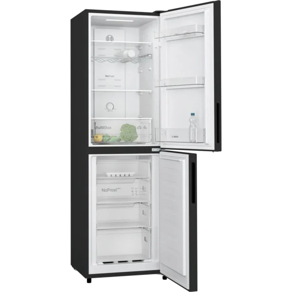 BOSCH Series 2, free-standing fridge-freezer with freezer at bottom, 182.4 x 55 cm, Black KGN27NBEAG - Image 3