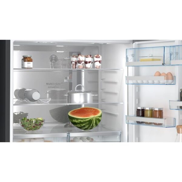 Bosch Series 8 free-standing fridge-freezer with freezer at bottom Brushed black steel anti-fingerprint 186 x 86 cm KGP86AXB0N - Image 2